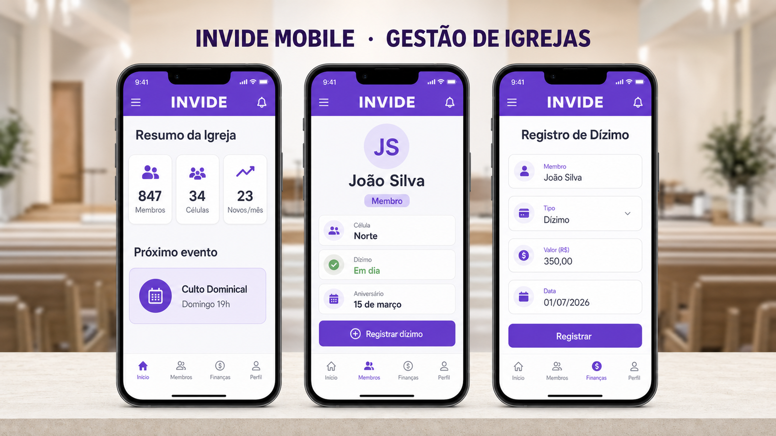 INVIDE Mobile - Gestão de Igrejas