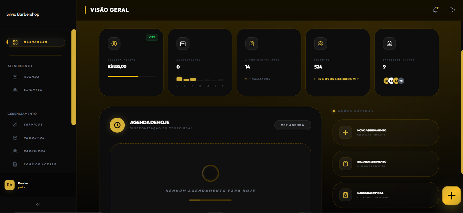 Dashboard do SalãoMais